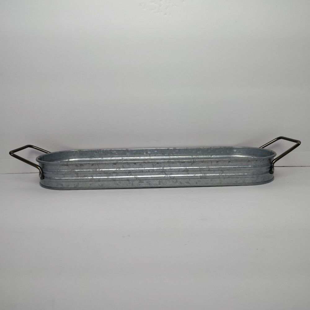 Better Homes And Gardens Galvanized Oval Farmhouse Metal Planter Tub Tray - Picture 6 of 10